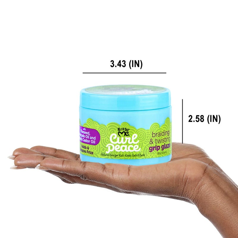 Just For Me Curl Peace Braiding & Twisting Grip Glaze - Holds & Reduces Frizz, Contains Flaxseed, Avocado Oil & Black Castor Oil, Nourishes & Strengthens Hair 5.5 oz - Image 5